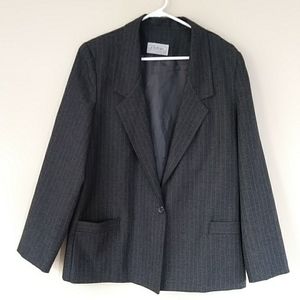 Vintage Cricket Lane Prestige Collection Striped One Button Blazer Plus 16